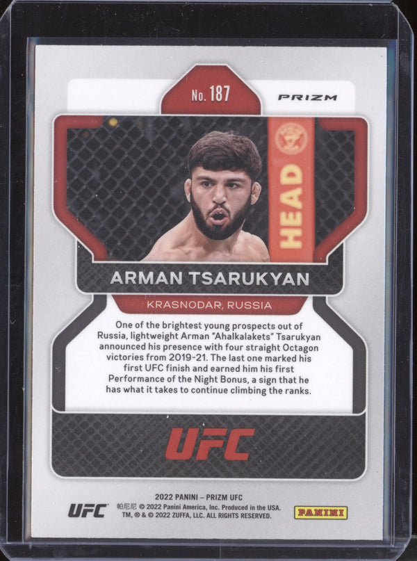 Arman Tsarukyan 2022 Panini Prizm UFC 187 Silver RC