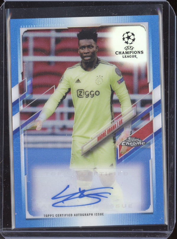 Andre Onana 2020-21 Topps Chrome UCL CA-AO Chrome Auto Blue 74/150