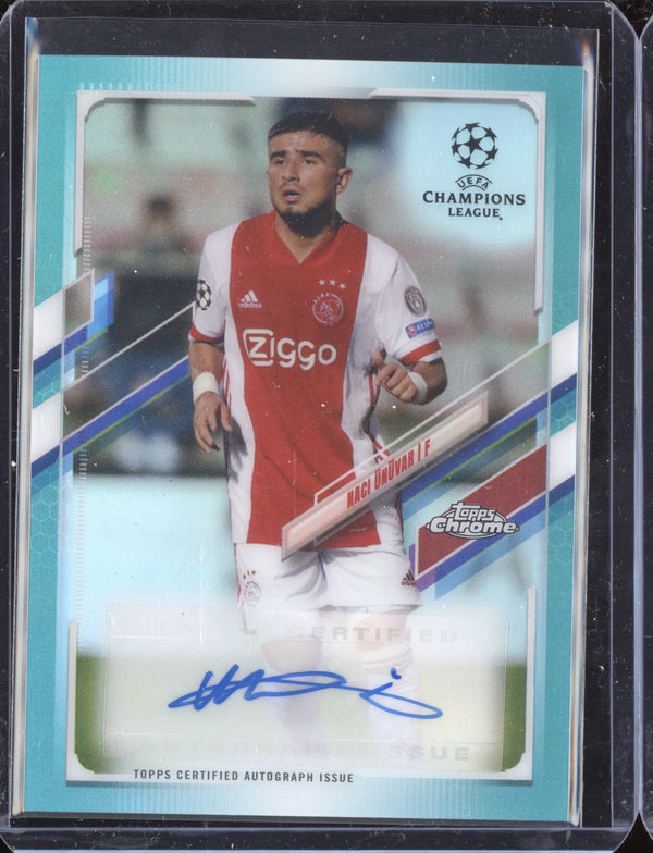 Naci Unuvar 2020-21 Topps Chrome UCL CA-NU Chrome Auto Aqua 97/199