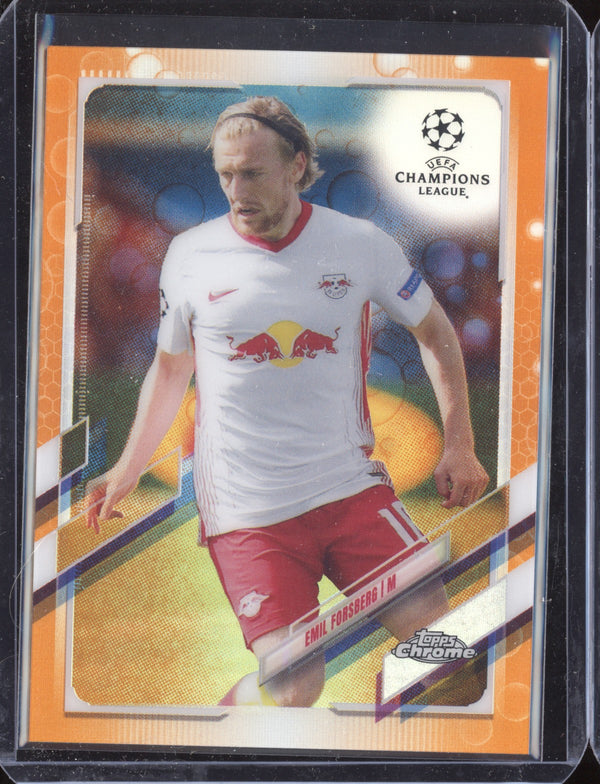 Emil Forsberg 2020-21 Topps Chrome UCL 7 Orange Bubbles SSP