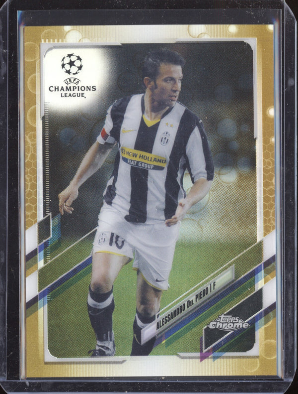 Alessandro Del Piero 2020-21 Topps Chrome UCL 14 Gold Bubbles SP