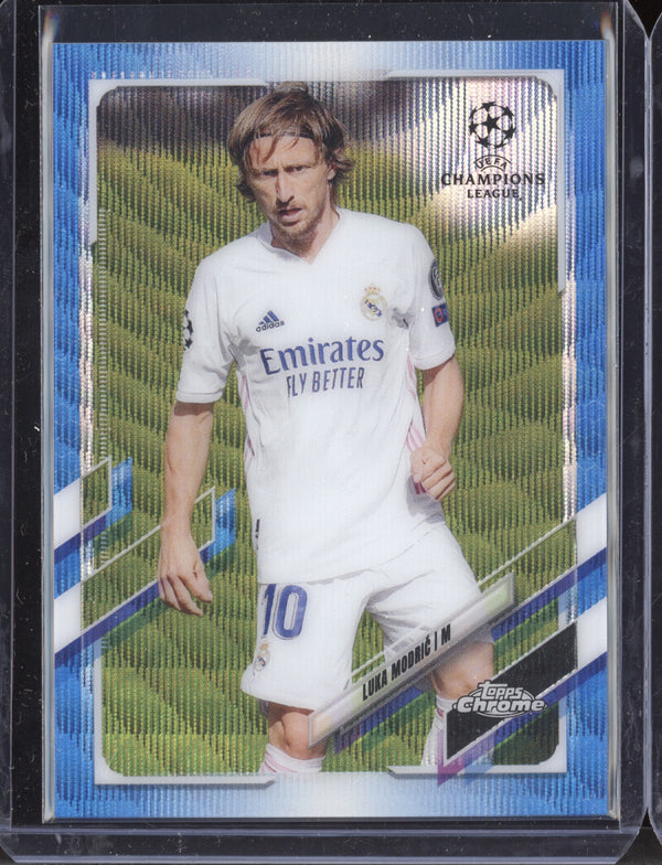 Luka Modric 2020-21 Topps Chrome UCL 75 Blue Wave 15/75