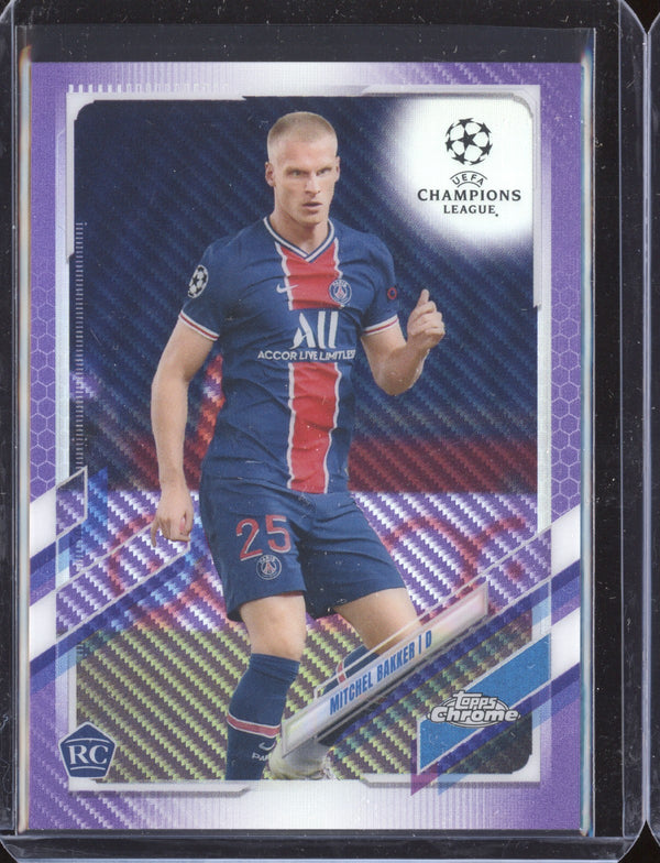 Mitchel Bakker 2020 Topps Chrome UEFA Purple Carbon RC