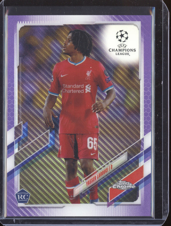 Yasser Larouci 2020 Topps Chrome UEFA Purple Carbon RC