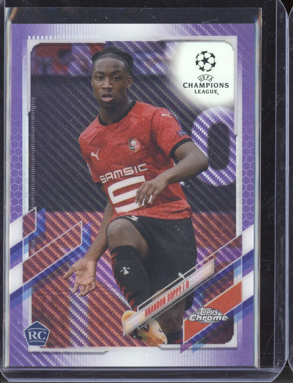 Brandon Soppy 2020 Topps Chrome UEFA Purple Carbon RC