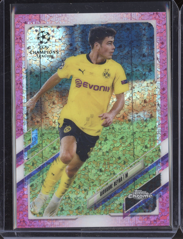 Giovanni Reyna 2020-21 Topps Chrome UCL 53 Pink Mini-Diamond 28/175