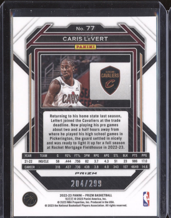 Caris LeVert 2022-23 Panini Prizm 77 Red 204/299