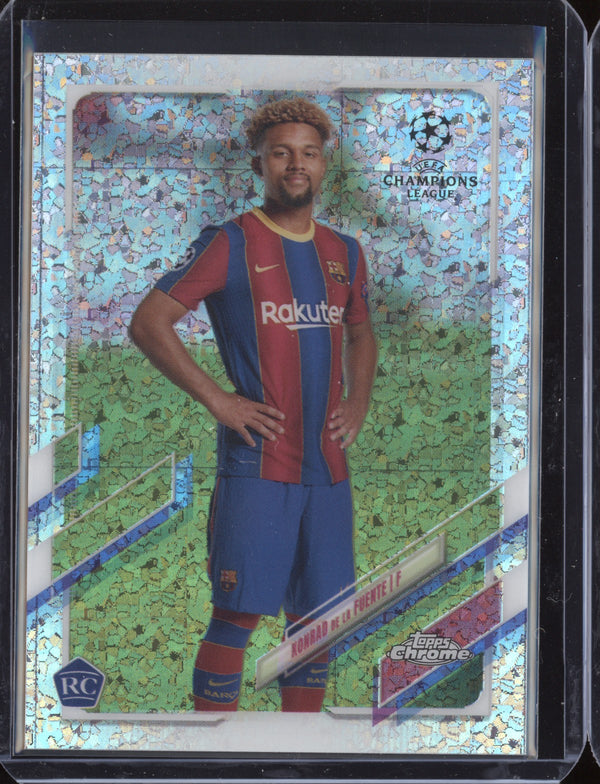 Konrad De La Fuente 2020 Topps Chrome UEFA Speckle Refractor RC