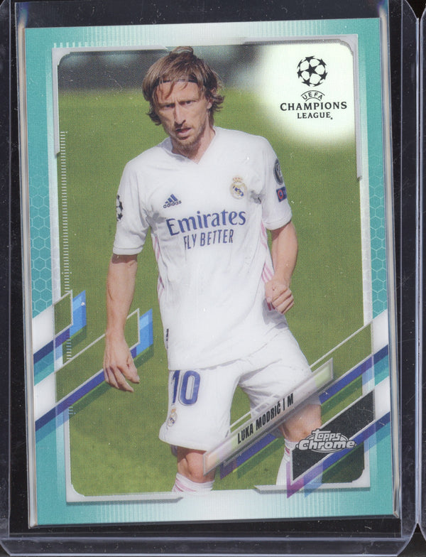 Luka Modric 2020-21 Topps Chrome UCL 75 Aqua 76/199