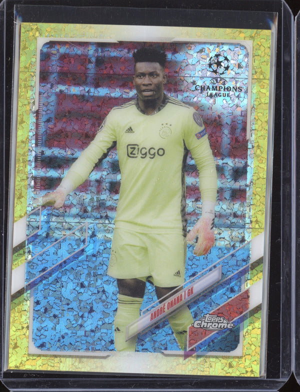 Andre Onana 2020-21 Topps Chrome UCL 43 Yellow Mini-Diamond 63/299