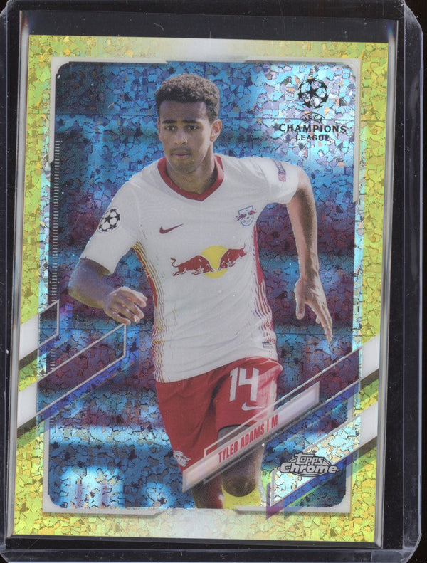 Tyler Adams 2020-21 Topps Chrome UCL 73 Yellow Mini-Diamond 140/299