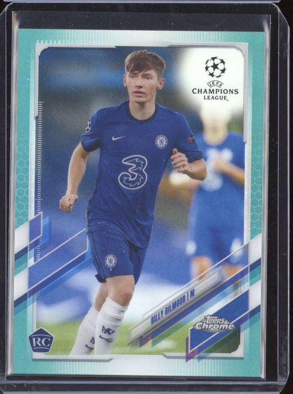 Billy Gilmour 2020 Topps Chrome UEFA Aqua Refractor RC 01/199