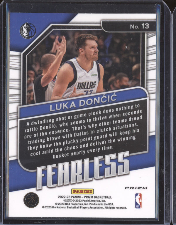 Luka Doncic 2022-23 Panini Prizm 13 Fearless Silver