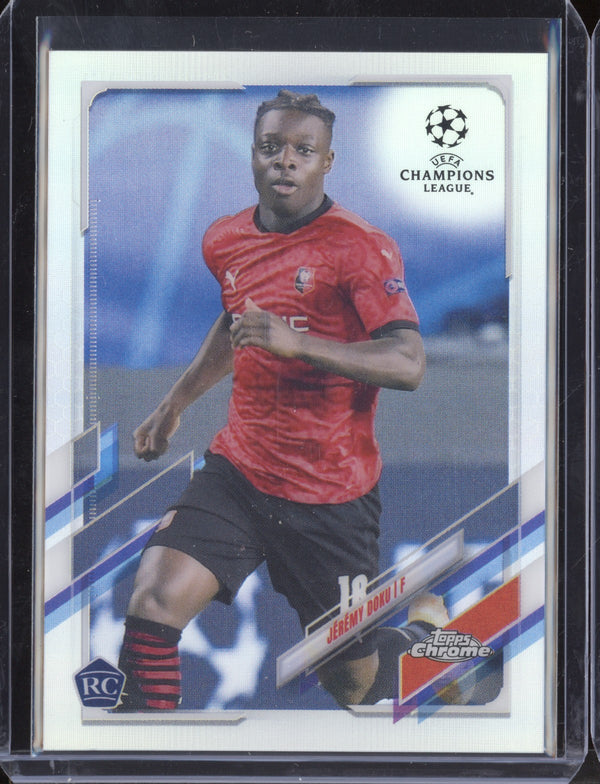 Jeremy Doku 2020 Topps Chrome UEFA Refractor RC