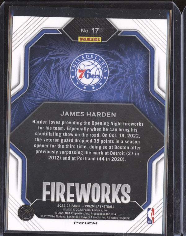 James Harden 2022-23 Panini Prizm 17 Fireworks Silver