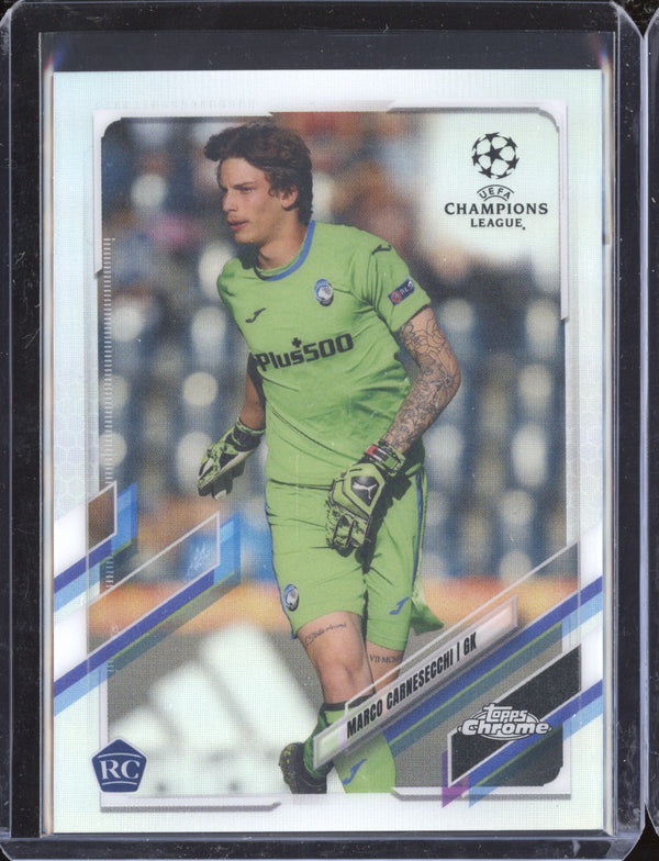 Marco Carnesecchi 2020 Topps Chrome UEFA Refractor RC