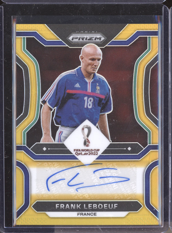 Frank Leboeuf 2022 Panini Prizm World Cup S-FLB Signatures Gold 9/10