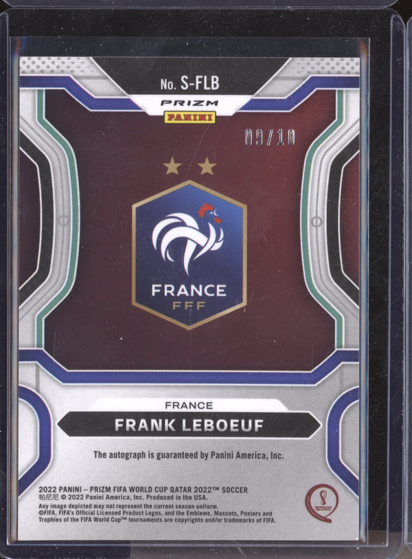 Frank Leboeuf 2022 Panini Prizm World Cup S-FLB Signatures Gold 9/10