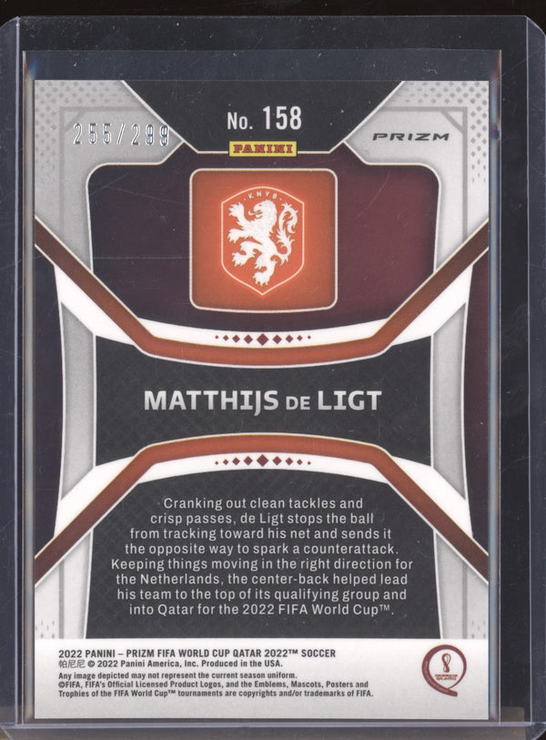 Matthijs De Ligt 2022 Panini Prizm World Cup 158 Blue 255/299