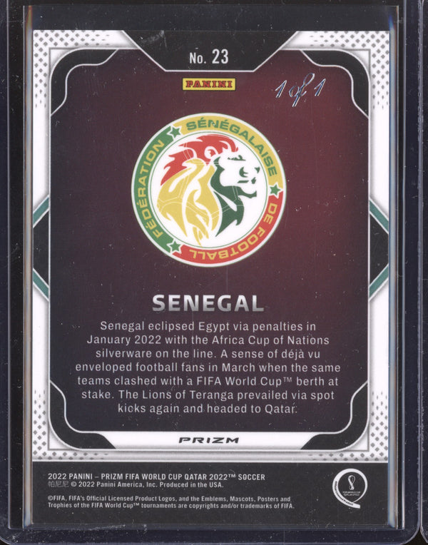 Senegal 2022 Panini Prizm World Cup  23 Team Badges Black 1/1