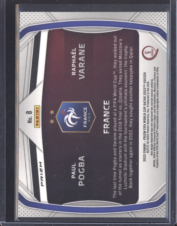 Paul Pogba Raphael Varane 2022 Panini Prizm World Cup 8 Connections Silver