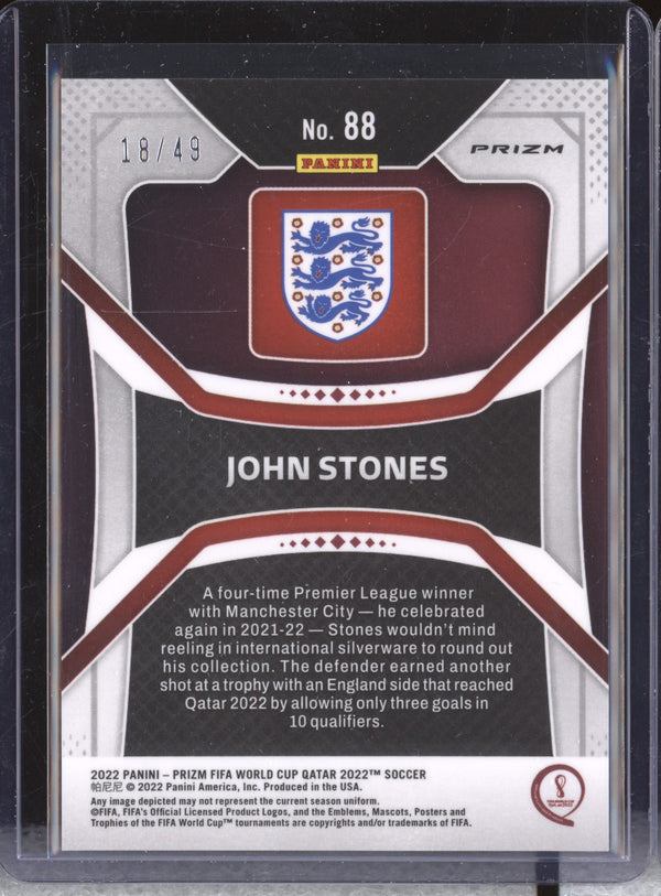 John Stones 2022 Panini Prizm World Cup  88 Purple Mojo 18/49