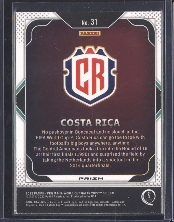 Costa Rica 2022 Panini Prizm World Cup 31 Team Badges Silver