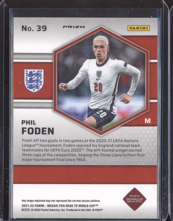 Phil Foden 2022 Panini Mosaic RTWC 39 Silver