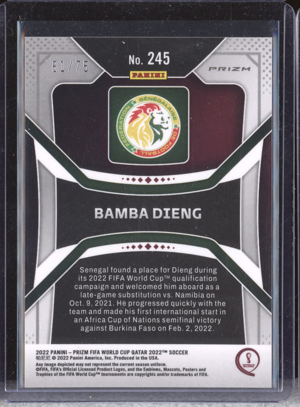 Bamba Dieng 2022 Panini Prizm World Cup  245 Blue Mojo RC 61/75