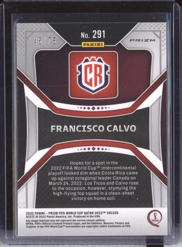 Francisco Calvo 2022 Panini Prizm World Cup  291 Blue Mojo 45/75