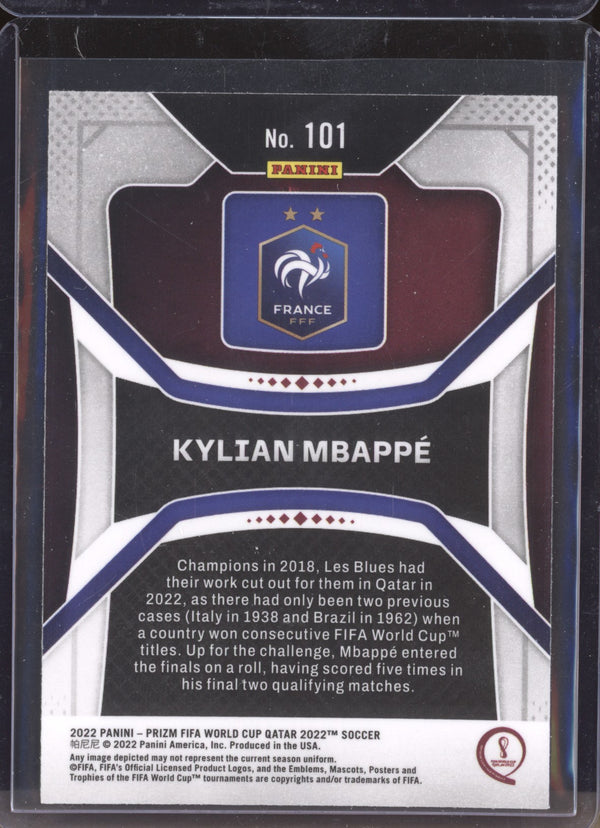 Kylian Mbappe 2022 Panini Prizm World Cup 101