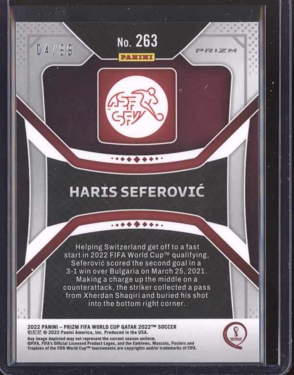 Haris Seferovic 2022 Panini Prizm World Cup  263 Red Mojo 04/99