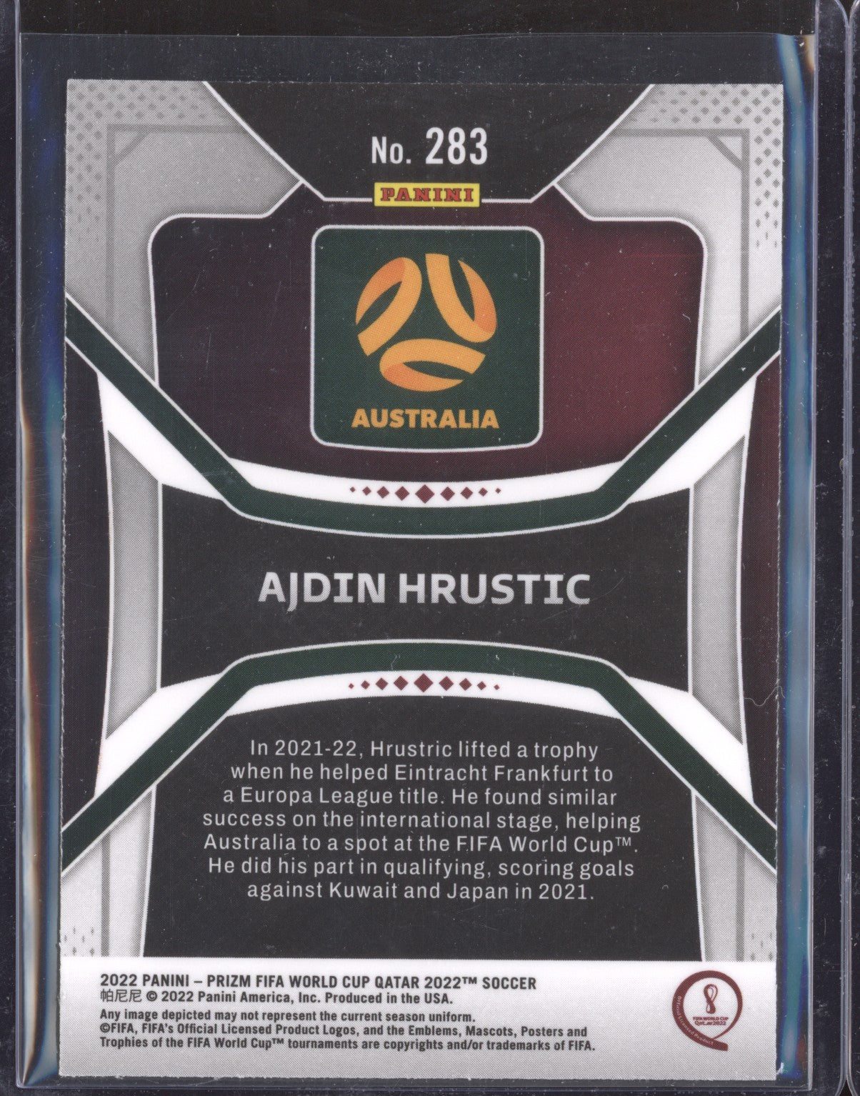 Ajdin Hrustic 2022 Panini Prizm World Cup 283 RC