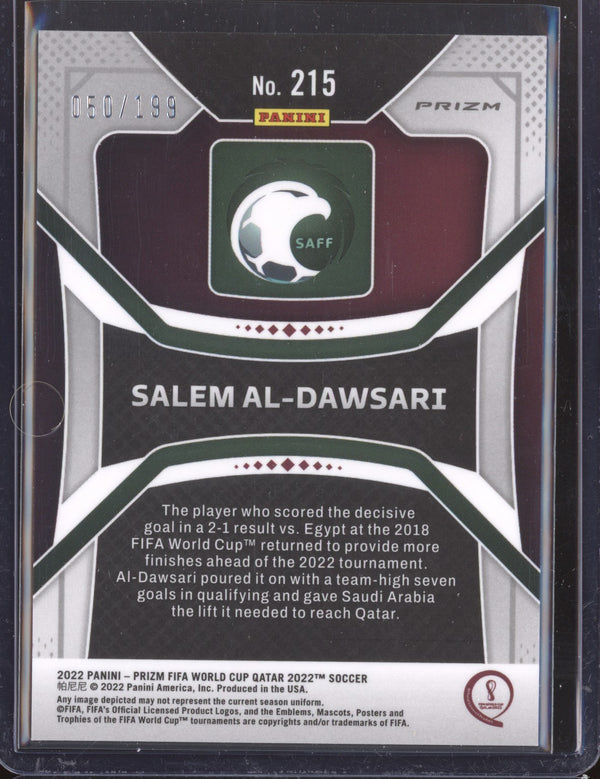 Salem Al-Dawsari 2022 Panini Prizm World Cup  215 Purple RC 50/199