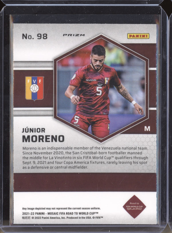 Junir Moreno 2022 Panini Mosaic RTWC 98 Silver RC