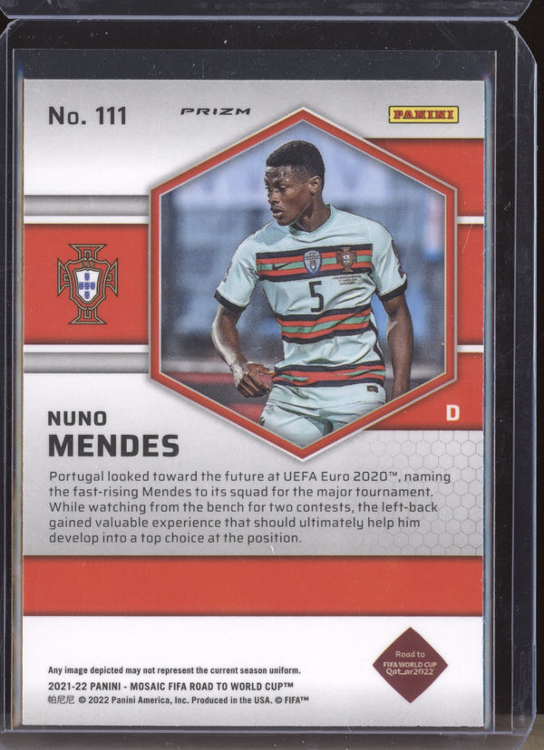 Nuno Mendes 2022 Panini Mosaic RTWC 111 Silver RC