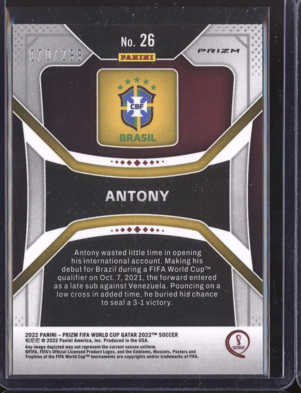 Antony 2022 Panini Prizm World Cup  26 Blue 70/299