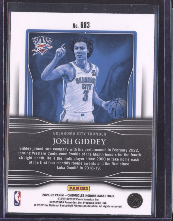 Josh Giddey 2021-22 Panini Chronicles 683 Honors RC