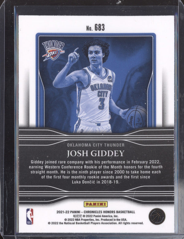 Josh Giddey 2021-22 Panini Chronicles 683 Honors RC