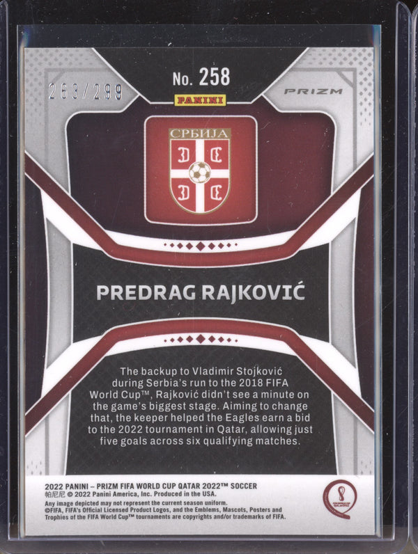 Predrag Rajkovic 2022 Panini Prizm World Cup  258 Blue RC 263/299