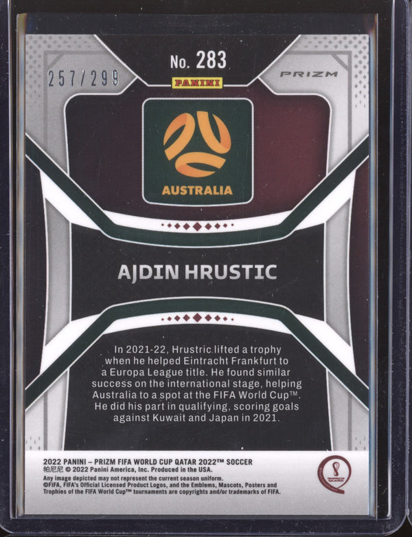 Ajdin Hrustic 2022 Panini Prizm World Cup  283 Blue RC 257/299