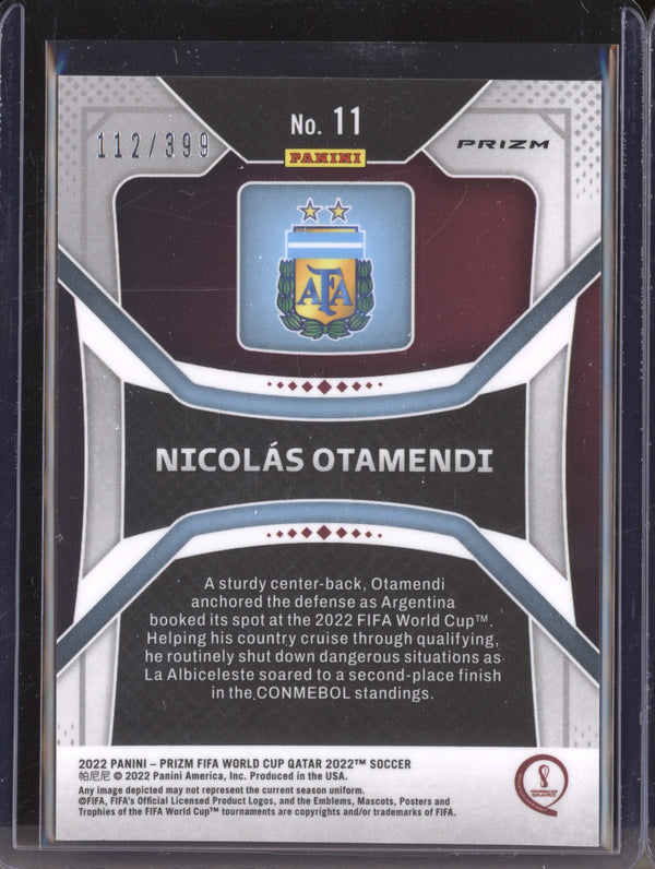 Nicolas Otamendi 2022 Panini Prizm World Cup  11 Red 112/399