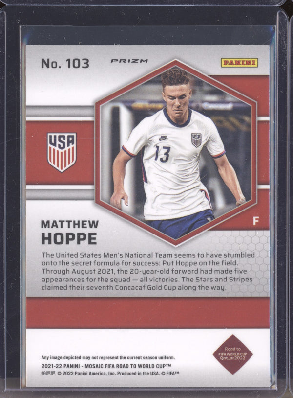 Matthew Hoppe 2022 Panini Mosaic RTWC 103 Silver RC