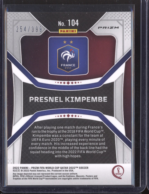 Presnel Kimpembe 2022 Panini Prizm World Cup  104 Red RC 254/399