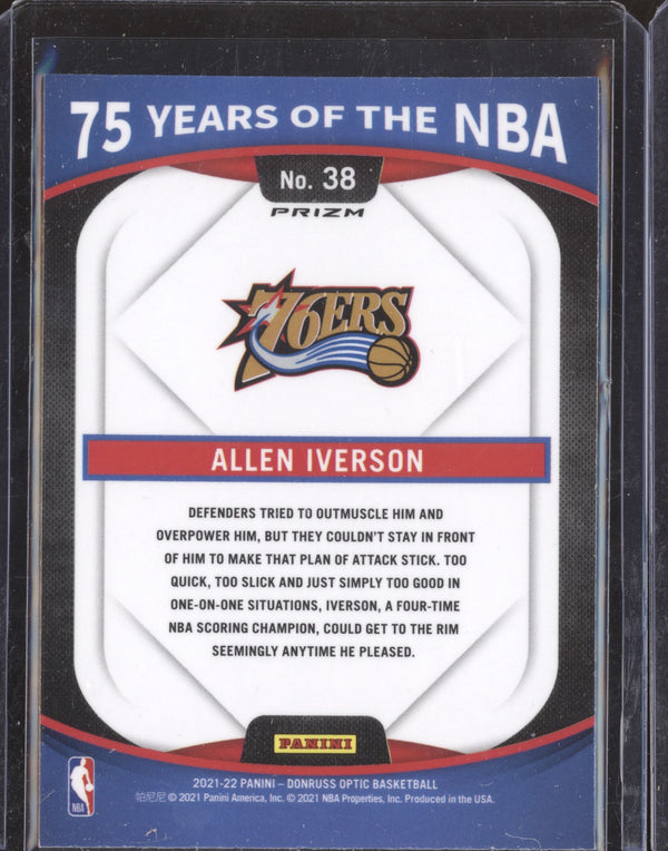 Allen Iverson 2021-22 Panini Optic 38 75 years of NBA