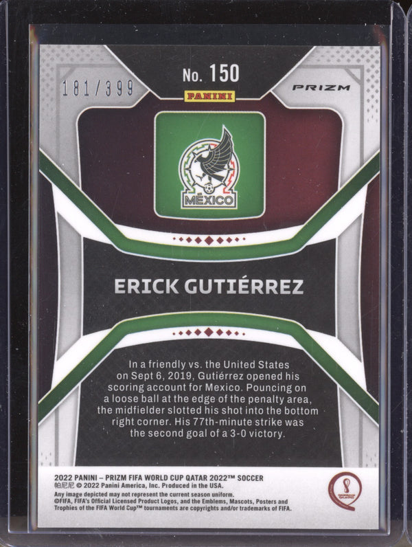 Erick Gutierrez 2022 Panini Prizm World Cup  150 Red RC 181/399