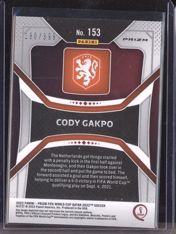 Cody Gakpo 2022 Panini Prizm World Cup  153 Red RC 180/399