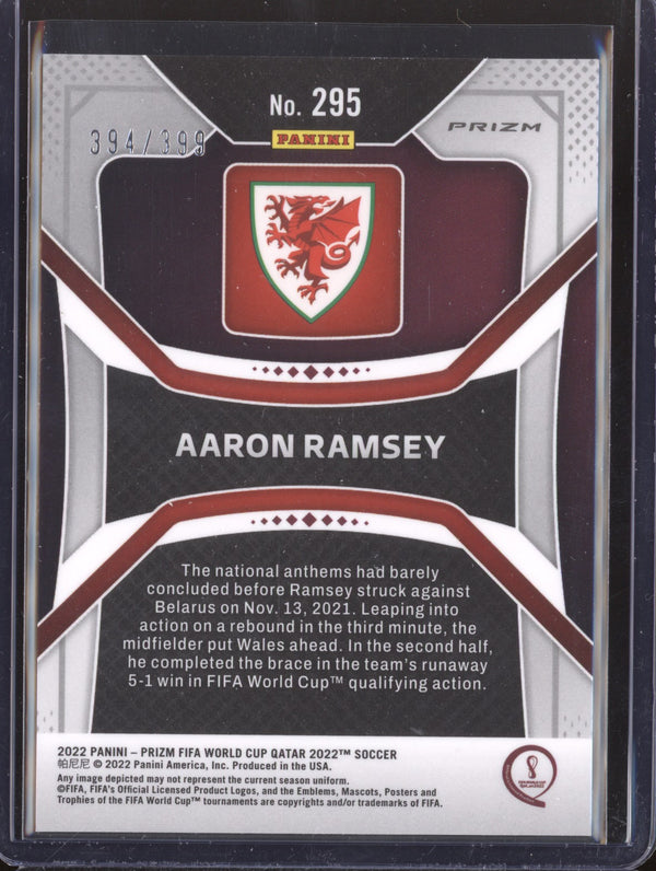 Aaron Ramsey 2022 Panini Prizm World Cup  295 Red 394/399