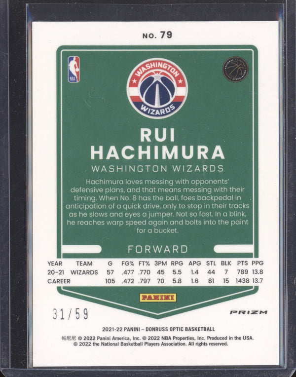 Rui Hachimura 2021-22 Panini Optic 79 Blue 31/59