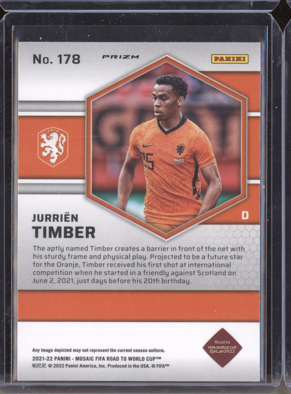 Jurrien Timber 2022 Panini Mosaic RTWC 178 Silver RC